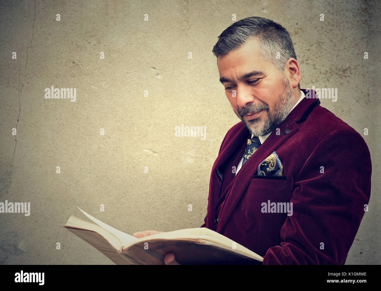 Old man reading book white background hires stock photography and images Alamy