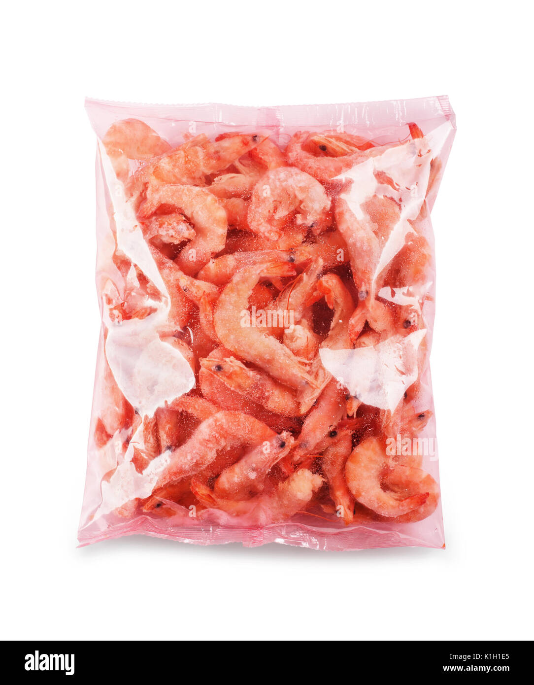 Frozen shrimp or prawn in plastic package isolated on a white background  Stock Photo - Alamy