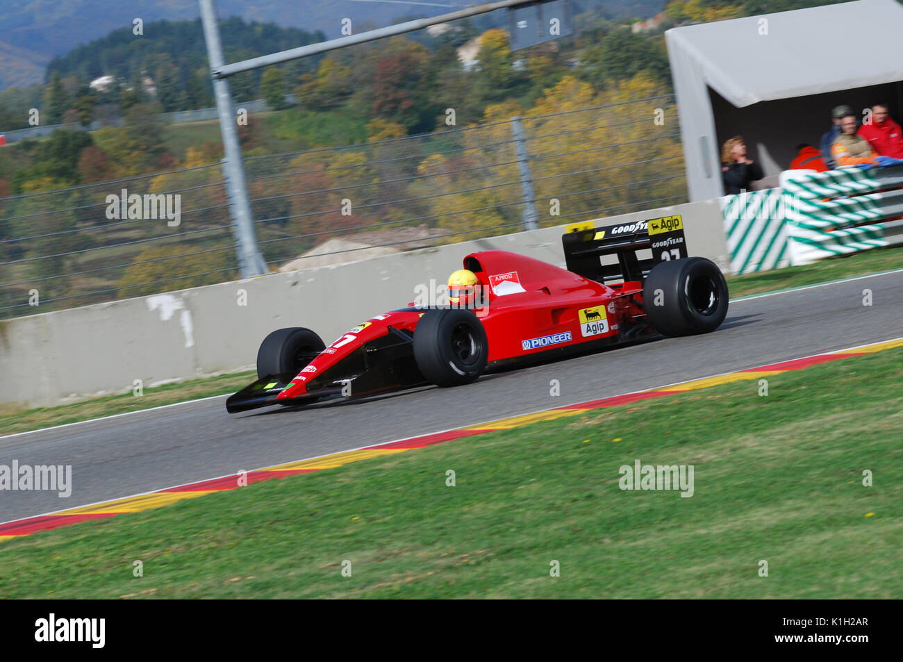 MUGELLO, IT, November, 2007: Unknown run with Historic Ferrari 643 F1-91 1991 during Finali Mondiali Ferrari 2007 into the mugello circuit in italy Stock Photo