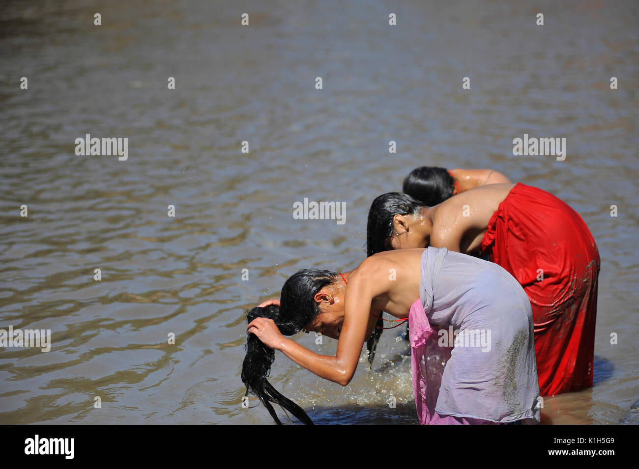 Nepal River Bathing Nepal River Bathing