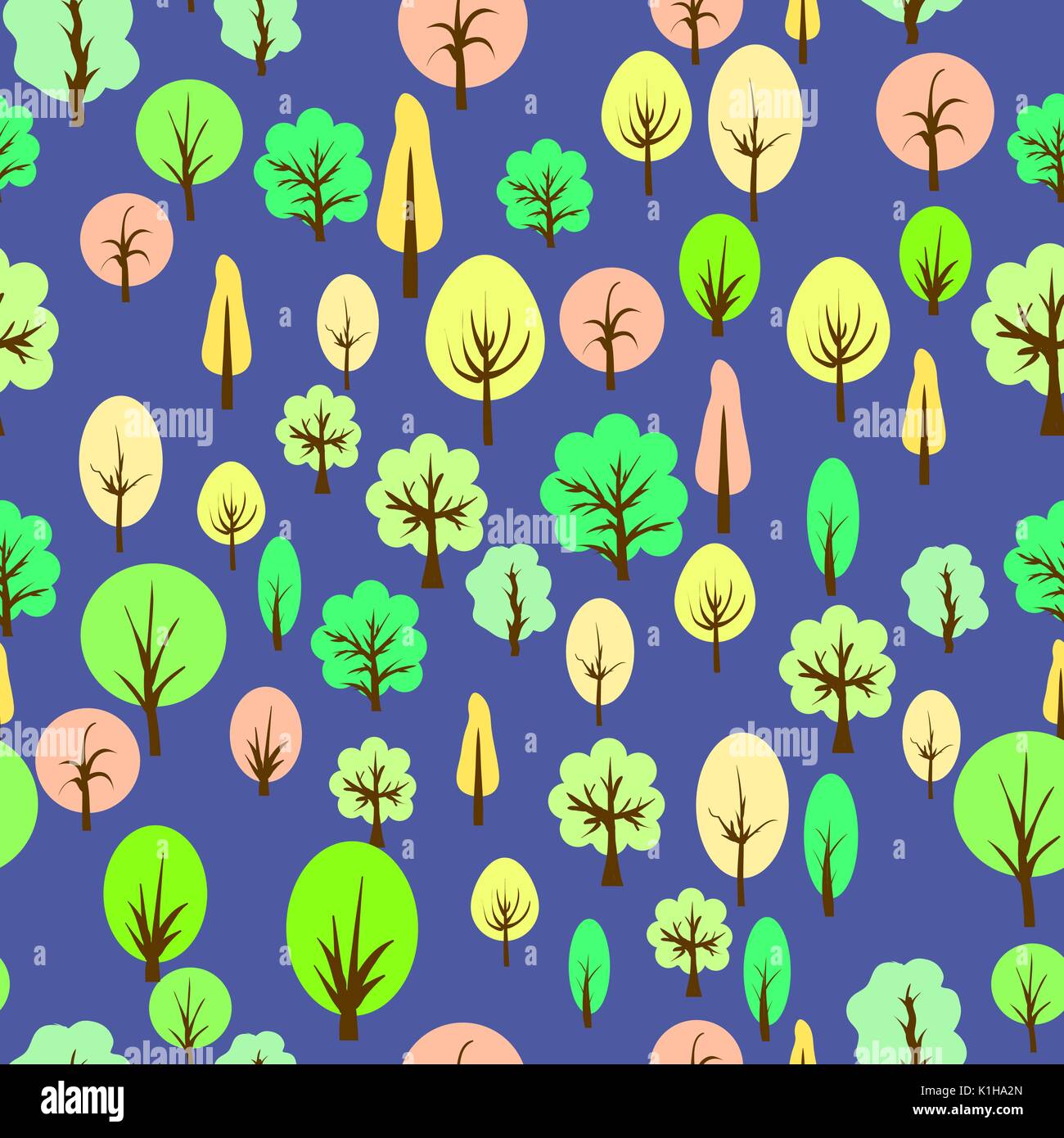 Colorful Tree Seamless Pattern Stock Vector Image & Art - Alamy