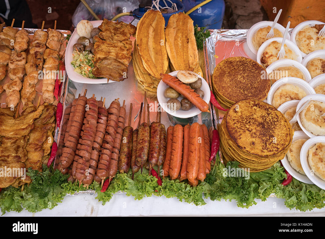 Colombian food in Medellin Stock Photo - Alamy