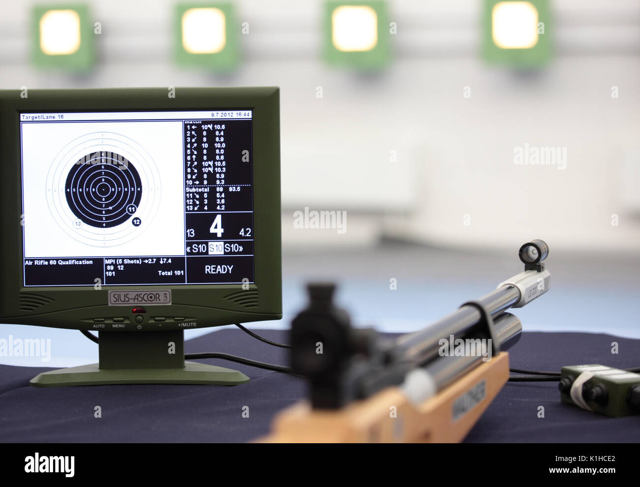 MOSCOW, RUSSIA JULY 9 Electronic target system for sport shooting during open training