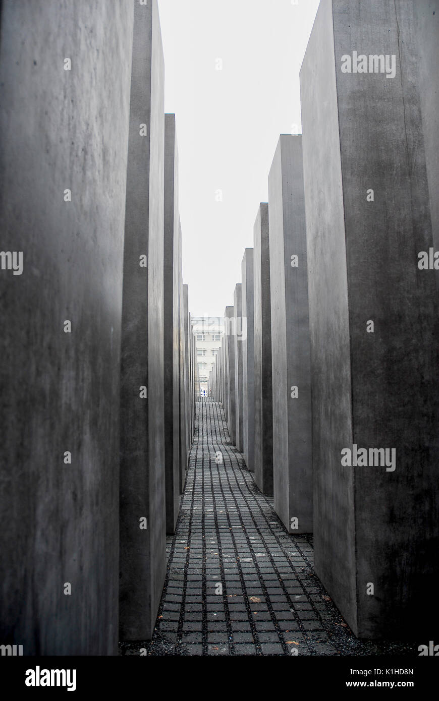 BERLIN-APRIL 4: The Memorial to the murdered jews of Europe,in the Mitte neighborhood of Berlin,Germany,on April,4,2011. Stock Photo