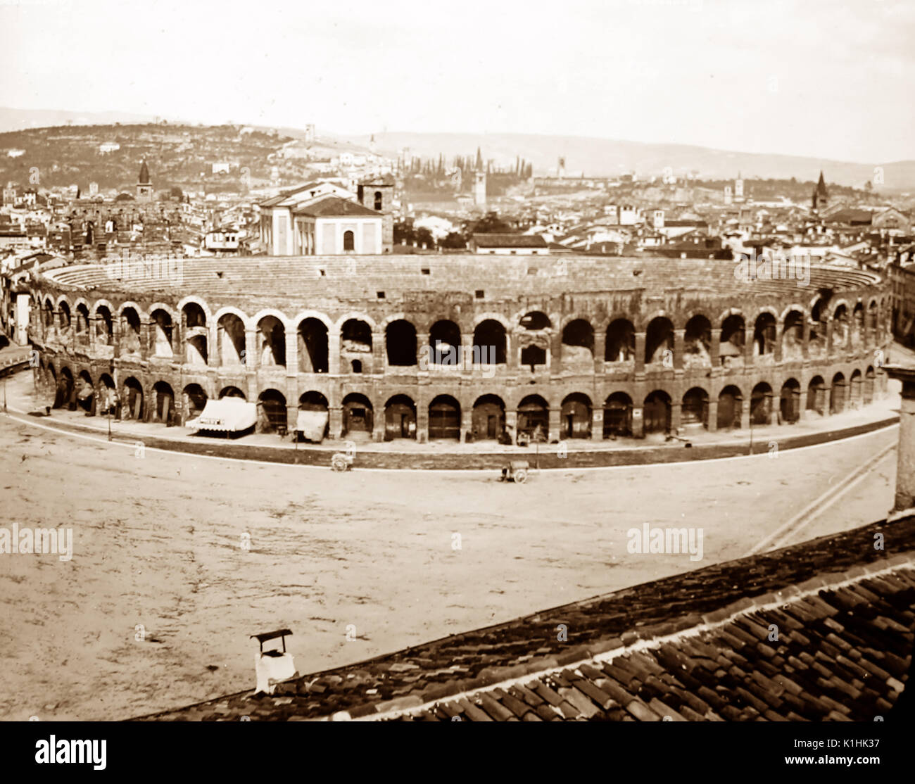 The Arena, Verona, Italy, Victorian period Stock Photo