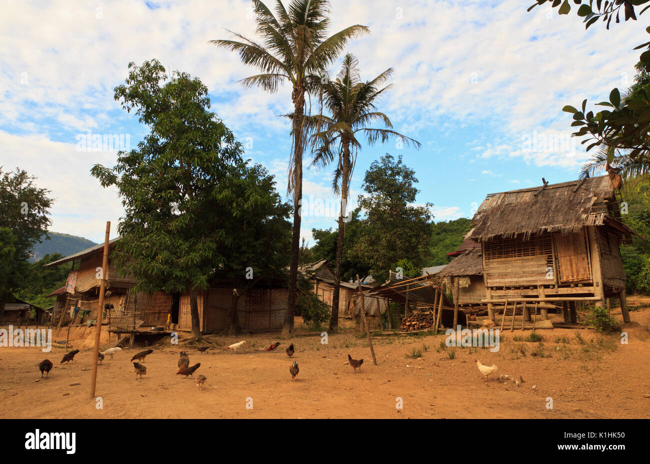 Northern Laos tribe villages Stock Photo