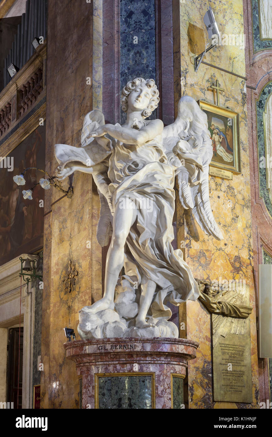 Angel sculpture by Gian Lorenzo Bernini, church of Sant'Andrea delle
