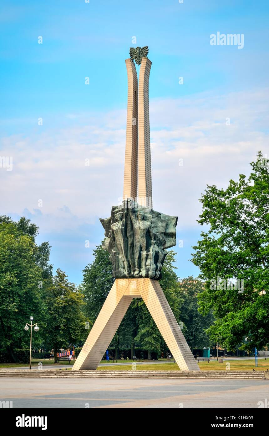 TYCHY, POLAND - JULY 7, 2017: Icon of Tychy city in Poland. Monument of ...