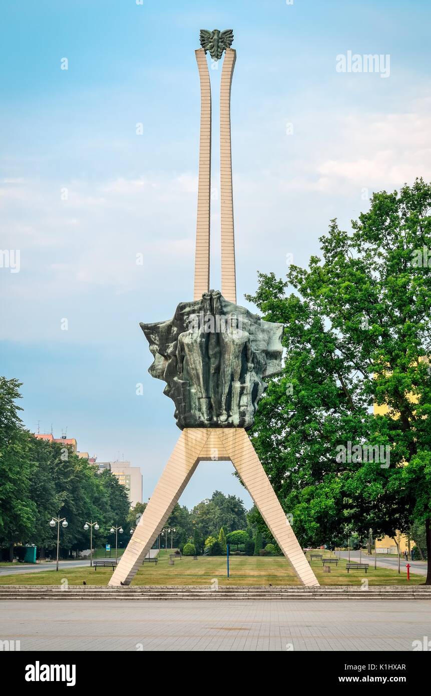 TYCHY, POLAND - JULY 7, 2017: Icon of Tychy city in Poland. Monument of ...