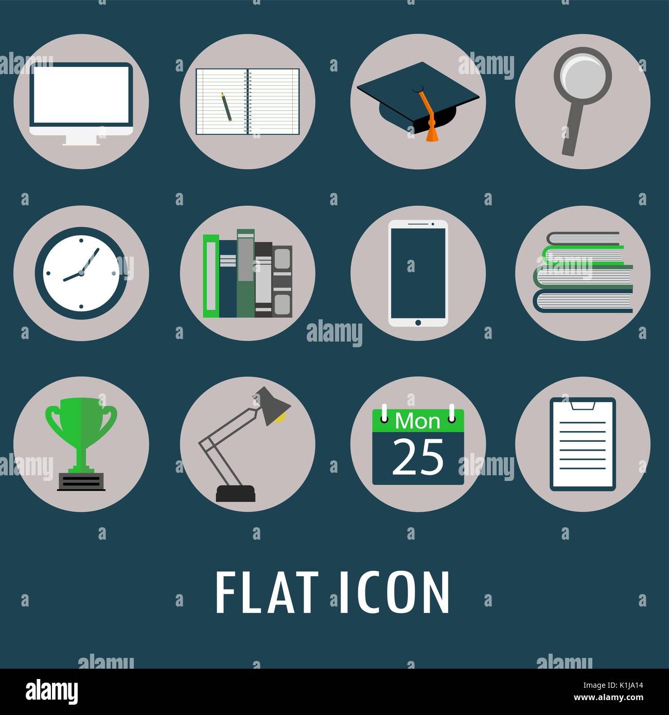 Universal Flat Icons for Web and Mobile Applications Set, vector Stock ...