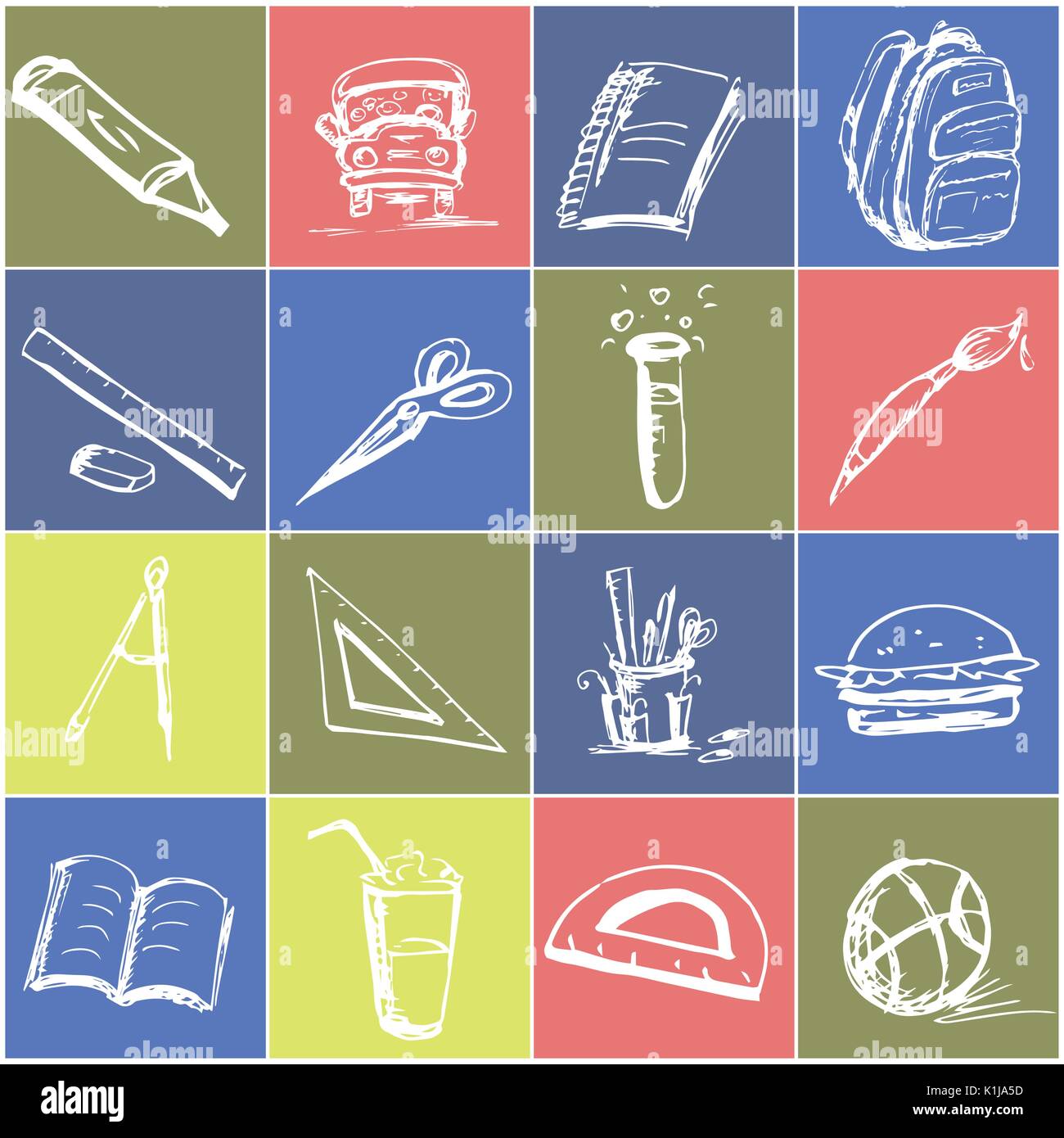 Educational icons, hand drawing, vector illustration Stock Vector Image ...