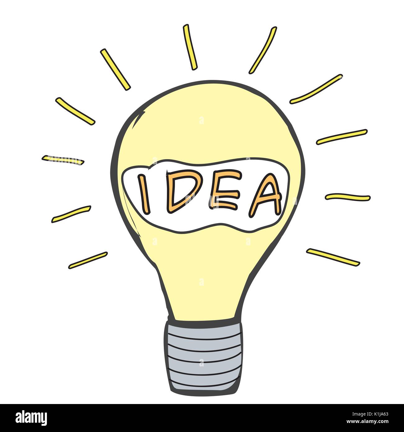 bulb idea concept design, hand drawn , vector illustration Stock Vector ...