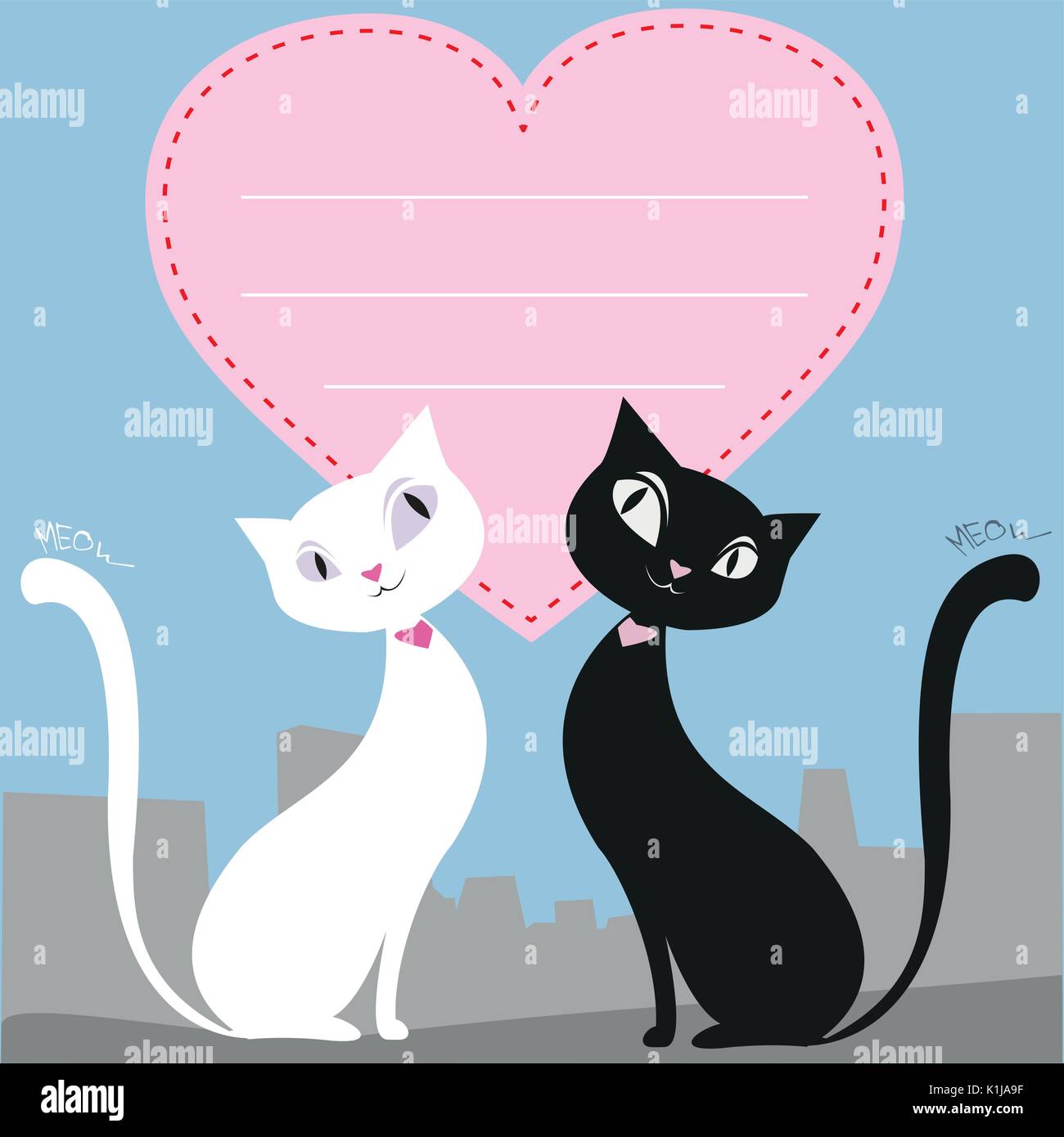 cats with heart icon cartoon vector illustration graphic design Stock  Vector Image & Art - Alamy