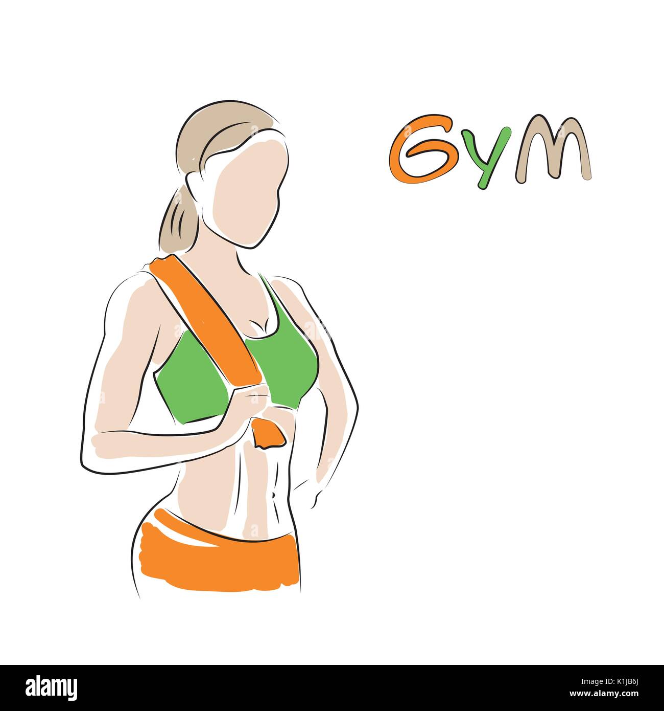 Fitness Club Logo Or Banner With Woman Silhouette Vector Stock