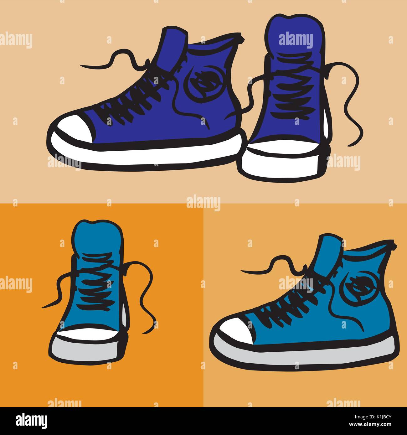 Sneakers. Hand drawn vector illustration Stock Vector Image & Art - Alamy
