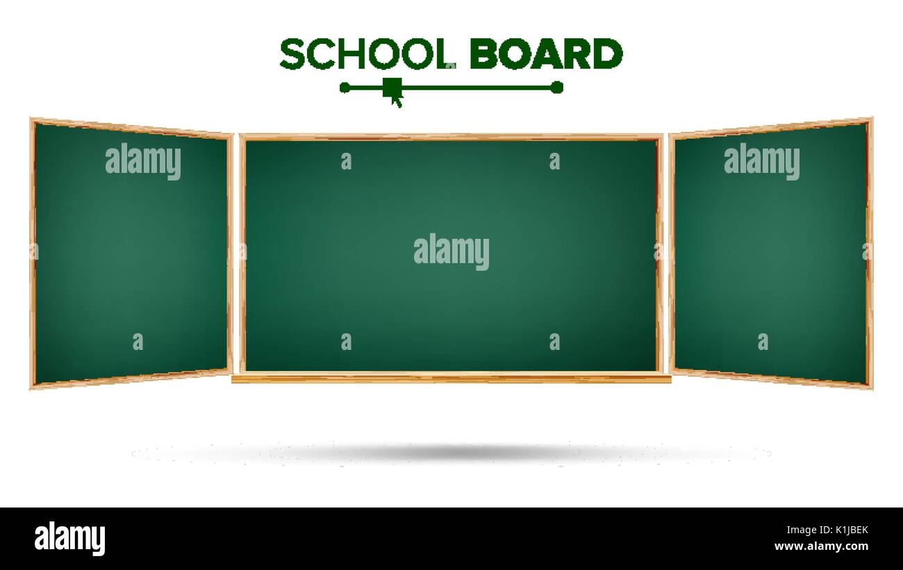 Green Chalkboard Vector. Classic Empty Study Chalkboard Blank. Isolated ...