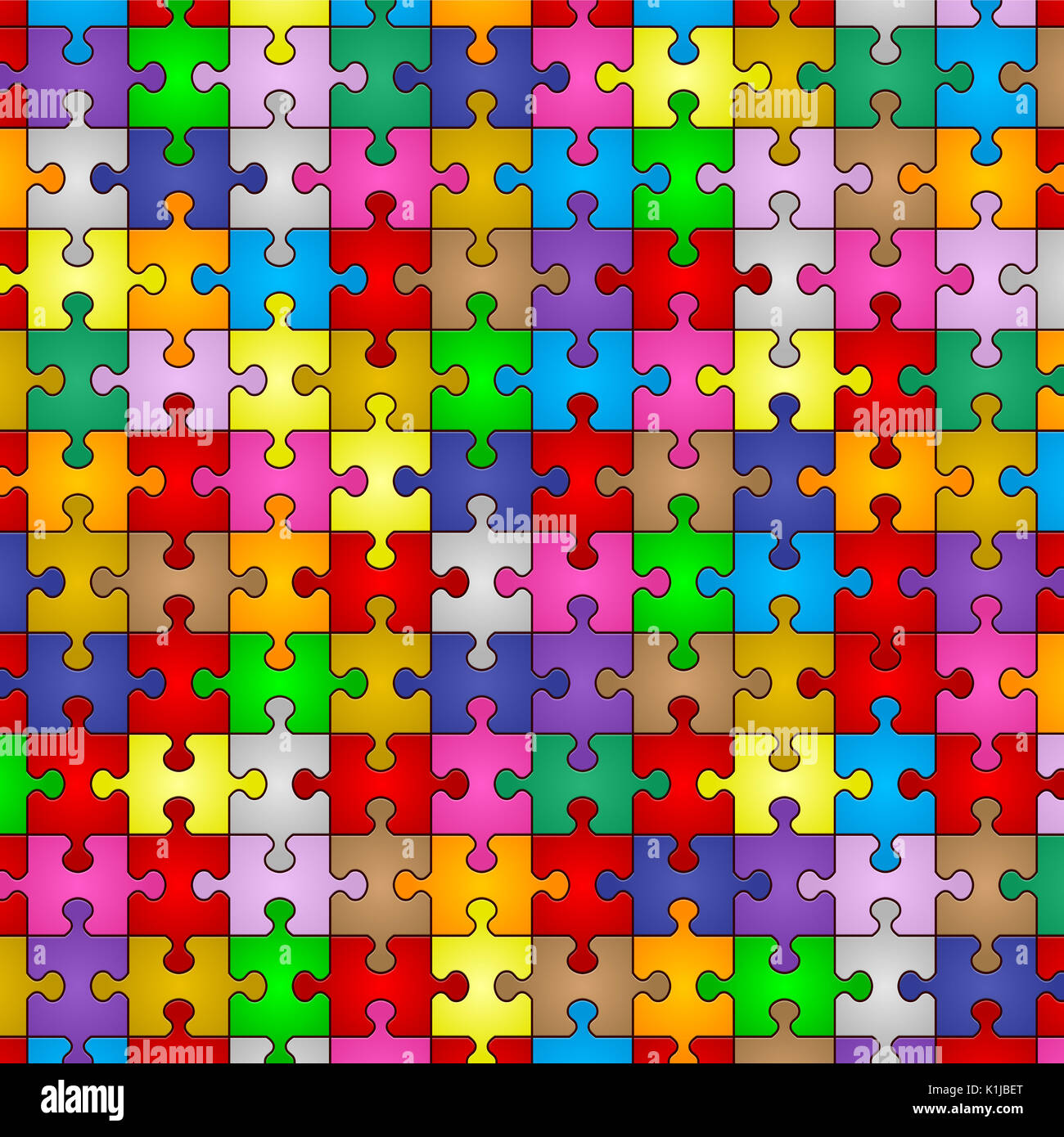 Colors jigsaw puzzle pieces pattern background Stock Photo - Alamy