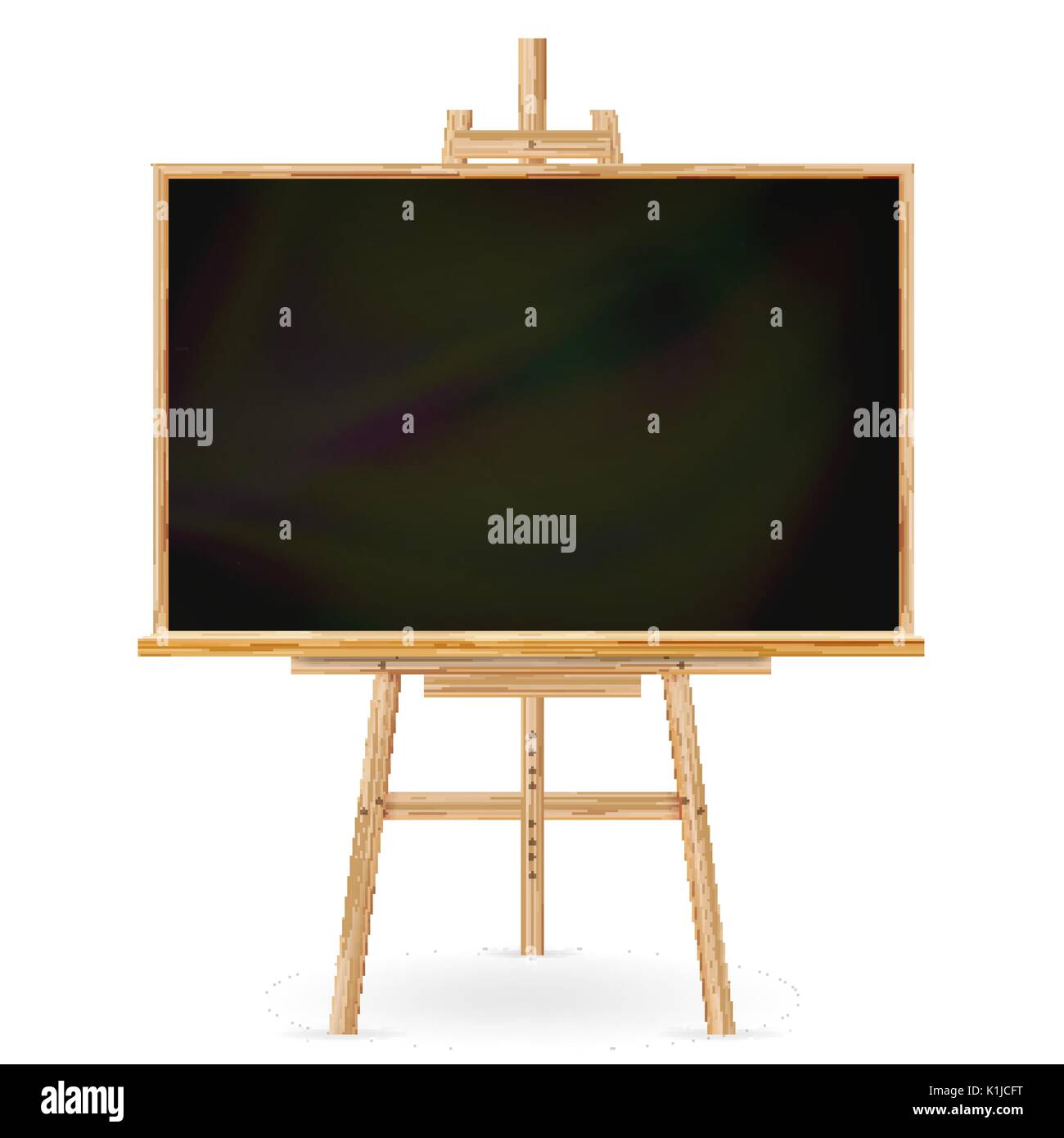 School Blackboard Vector. Wooden Frame. Classic Empty Education