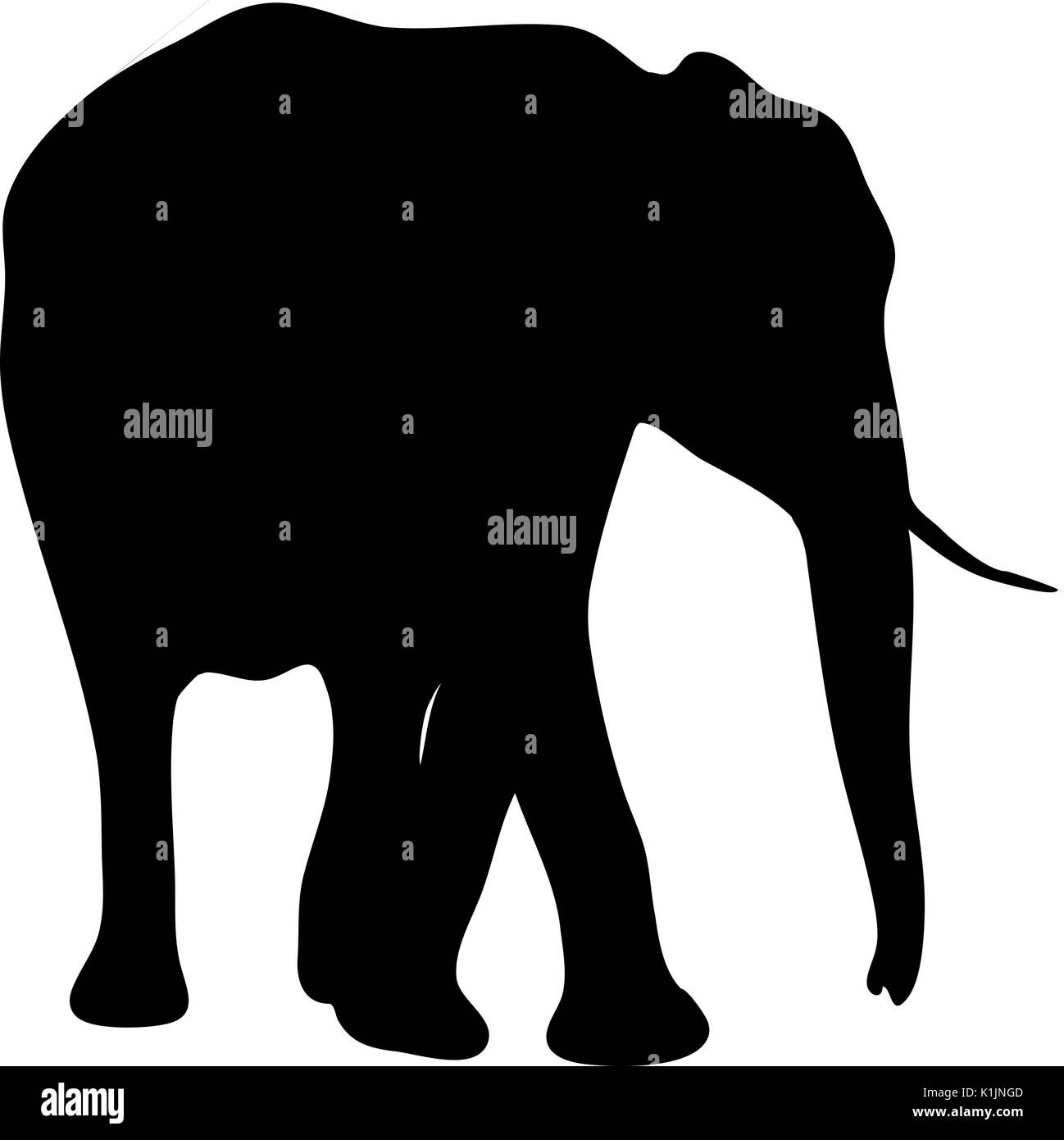 View on the silhouette of an african elephant Stock Vector Image & Art