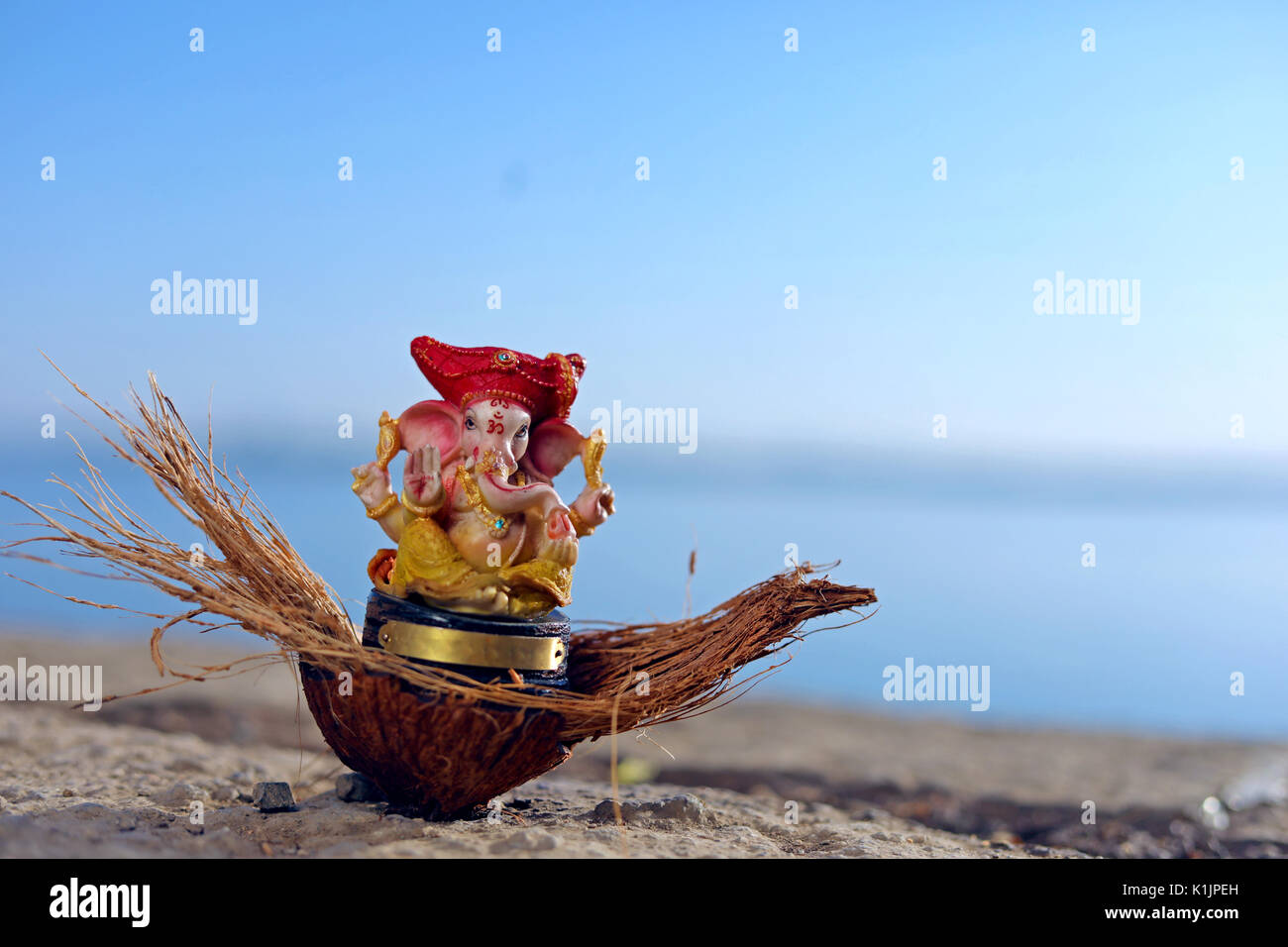 Lord Ganesha on coconut Stock Photo - Alamy Lord Ganesha on coconut Stock Photo - Alamy