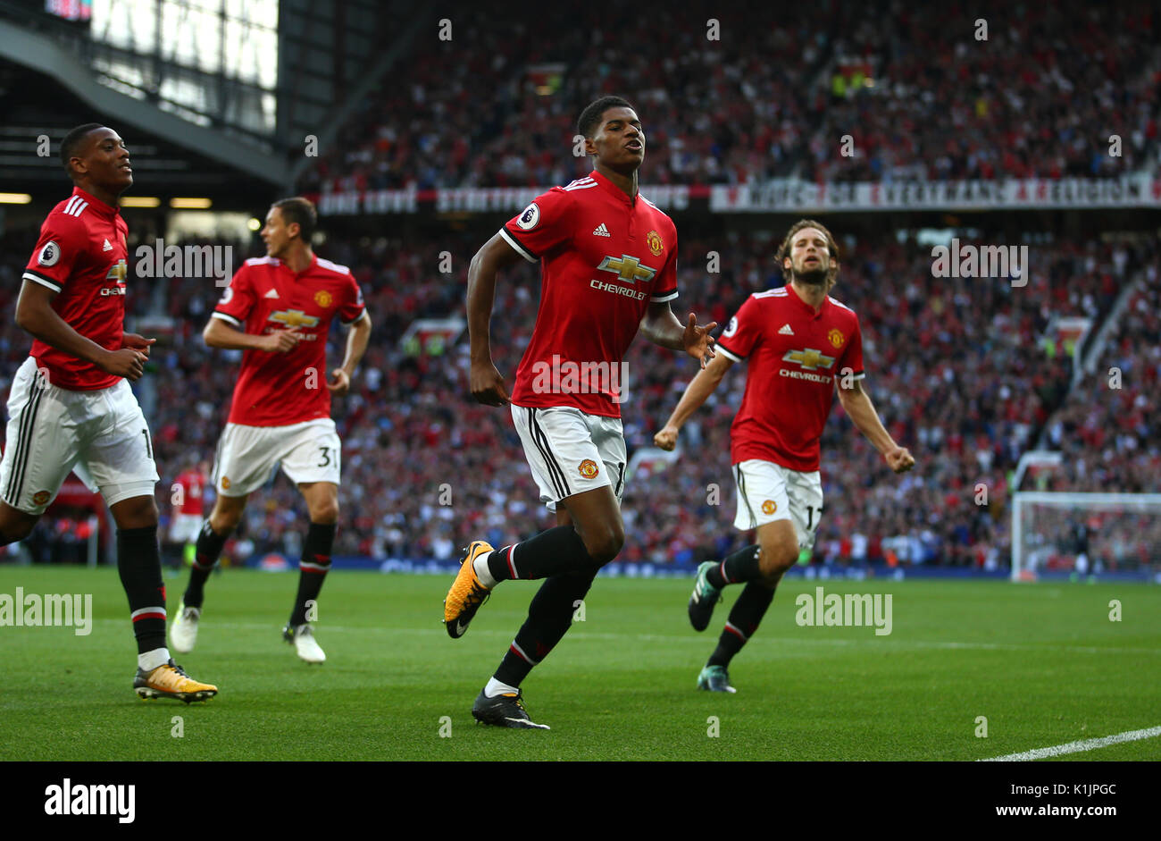 Marcus Rashford Side Manchester United's Marcus Rashford (second right) celebrates scoring ...