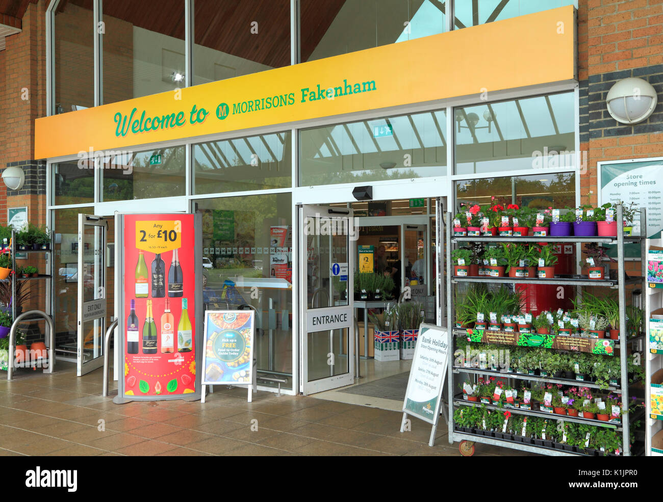 Morrisons supermarket entrance foyer fakenham norfolk england uk