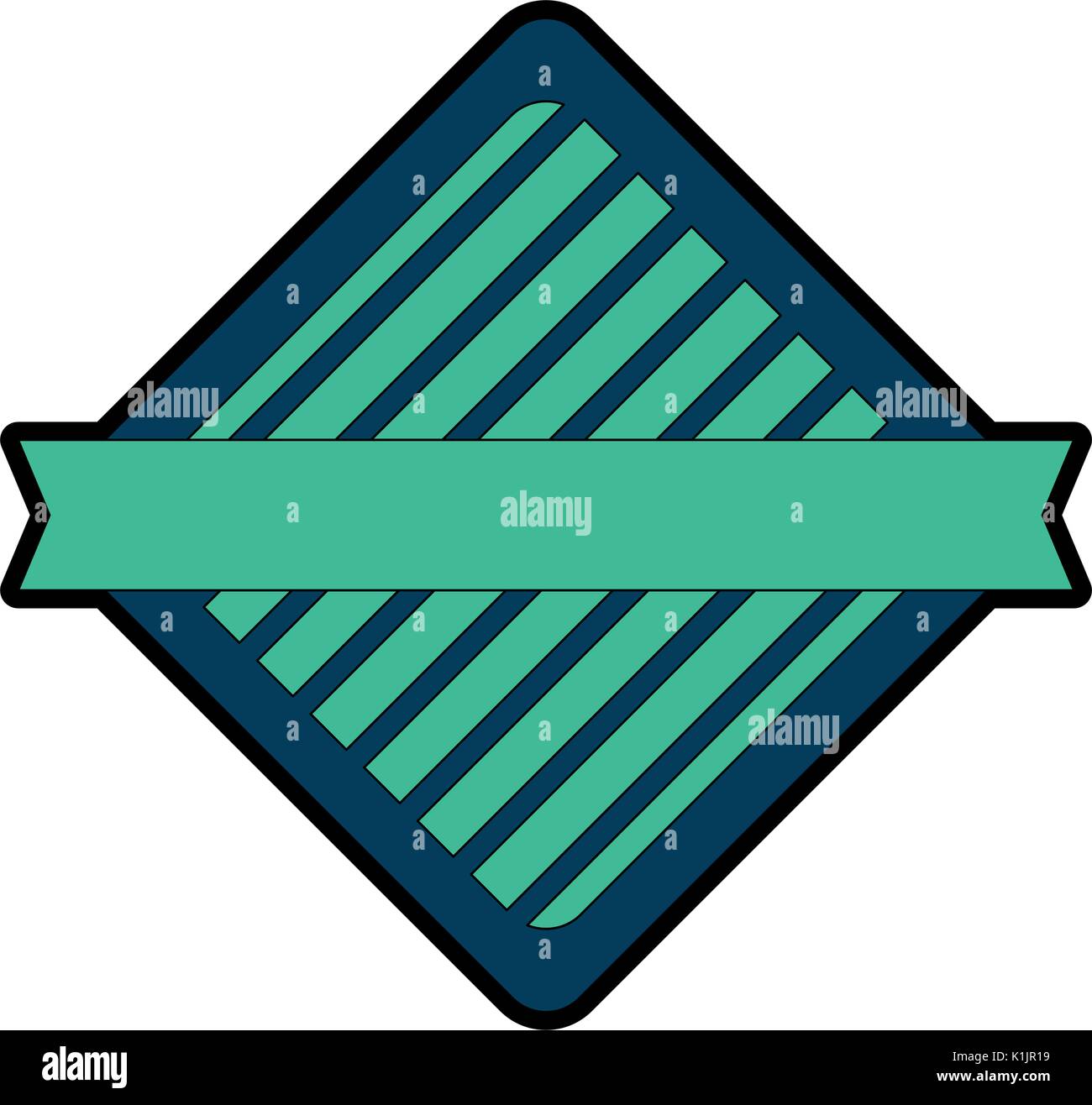 emblem and decorative ribbon icon over white backgorund vector ...