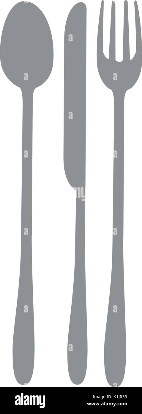 spoon fork and knife icon over white background vector illustration ...