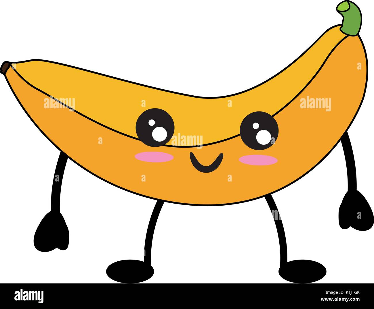 Bananas sweet fruit cute kawaii cartoon icon vector illustration design