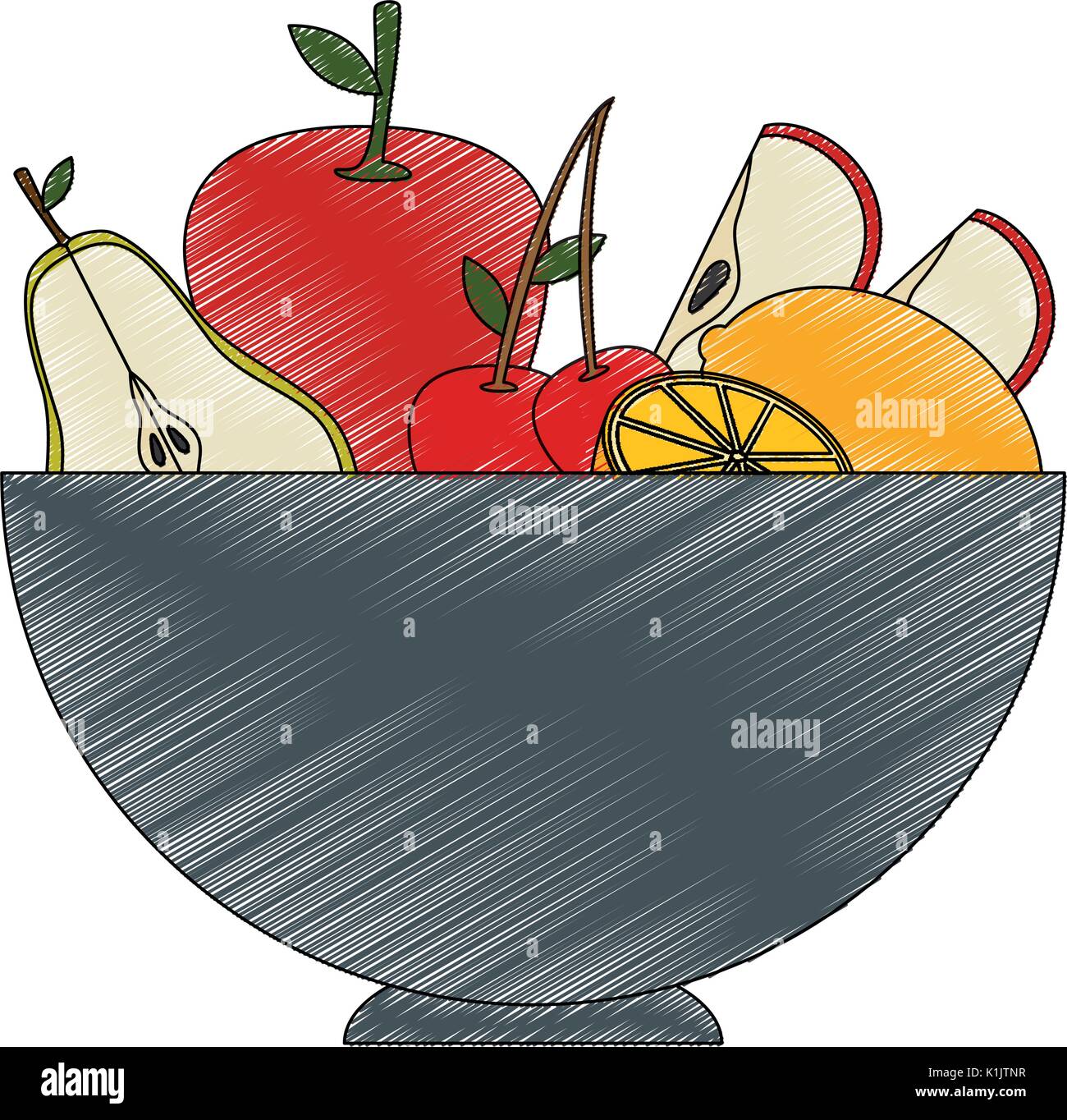 Fruits on dish icon vector illustration graphic design Stock Vector