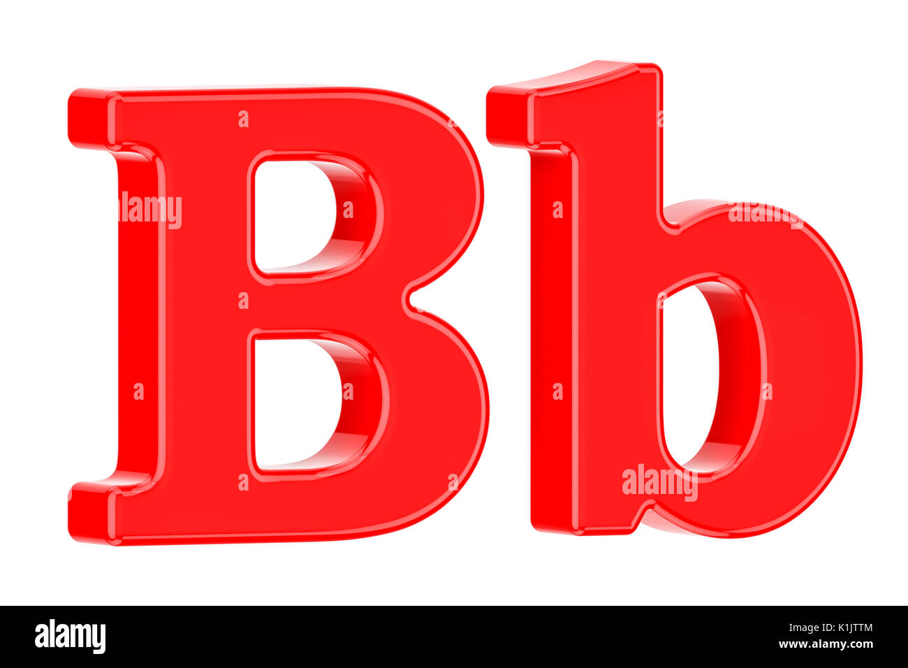 English red letter B, 3D rendering isolated on white background Stock Photo  - Alamy