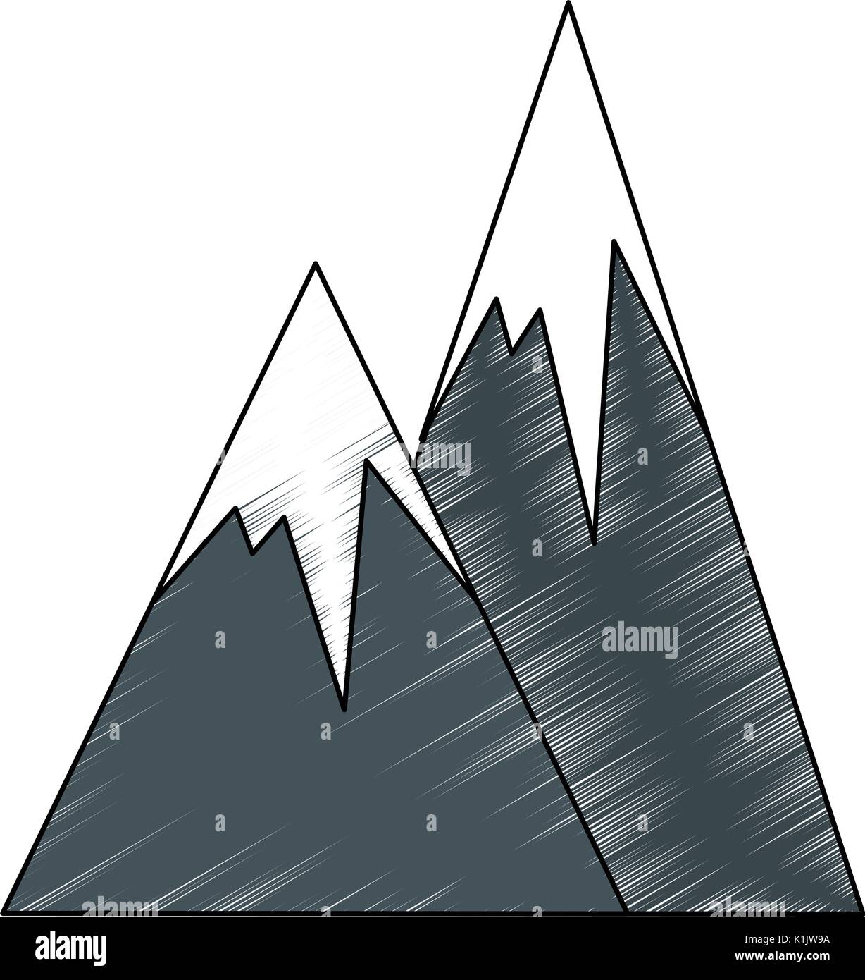 Peak mountains landscape icon vector illustration graphic design Stock ...