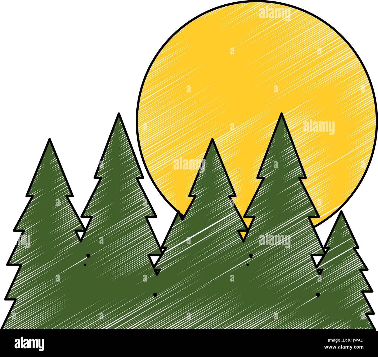 Tree pines isolated icon vector illustration graphic design Stock Vector