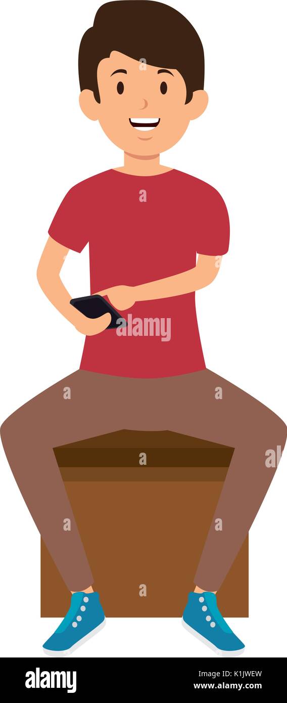 Man with smartphone icon vector illustration graphic design Stock ...