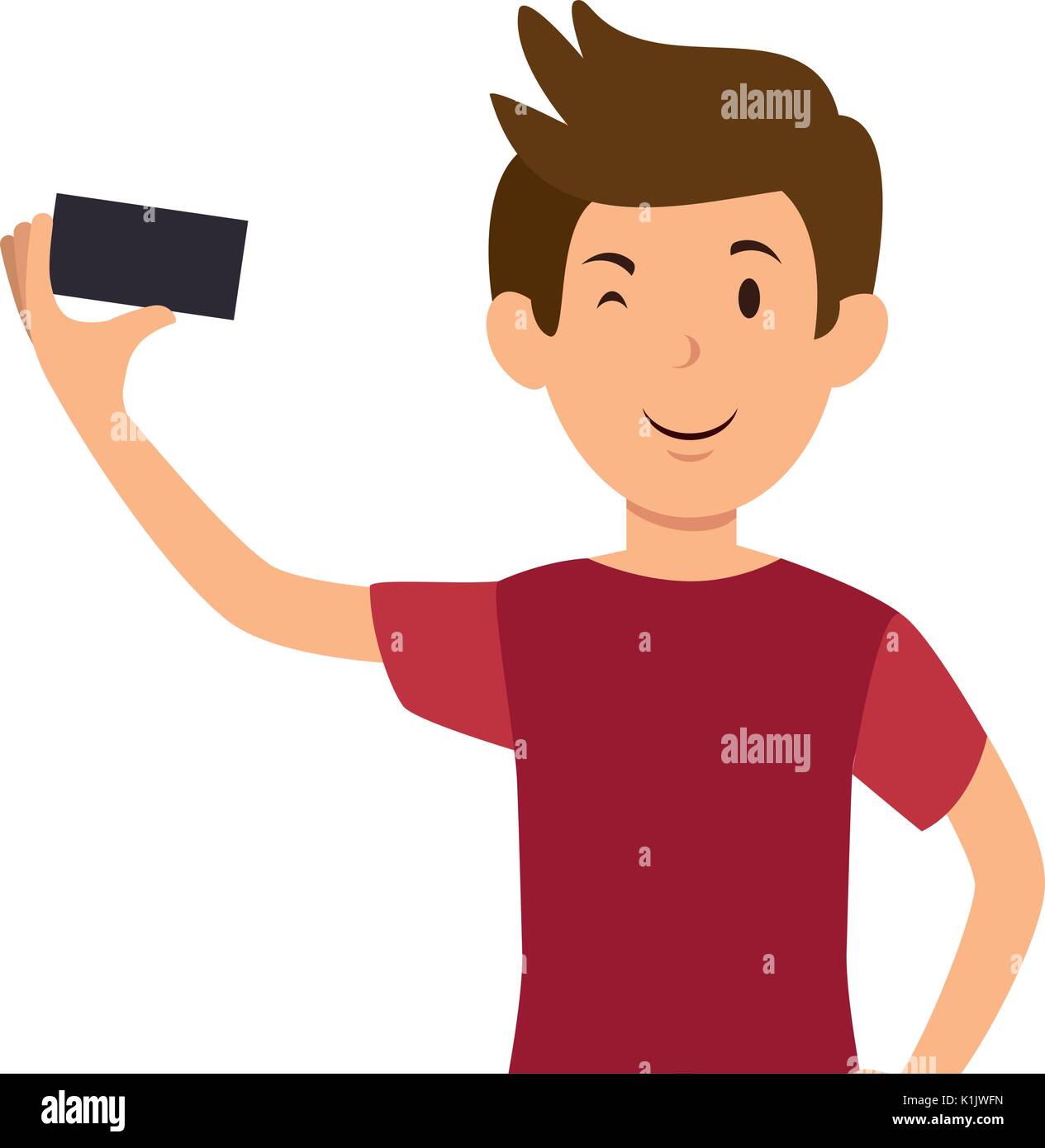 Man with smartphone icon vector illustration graphic design Stock ...