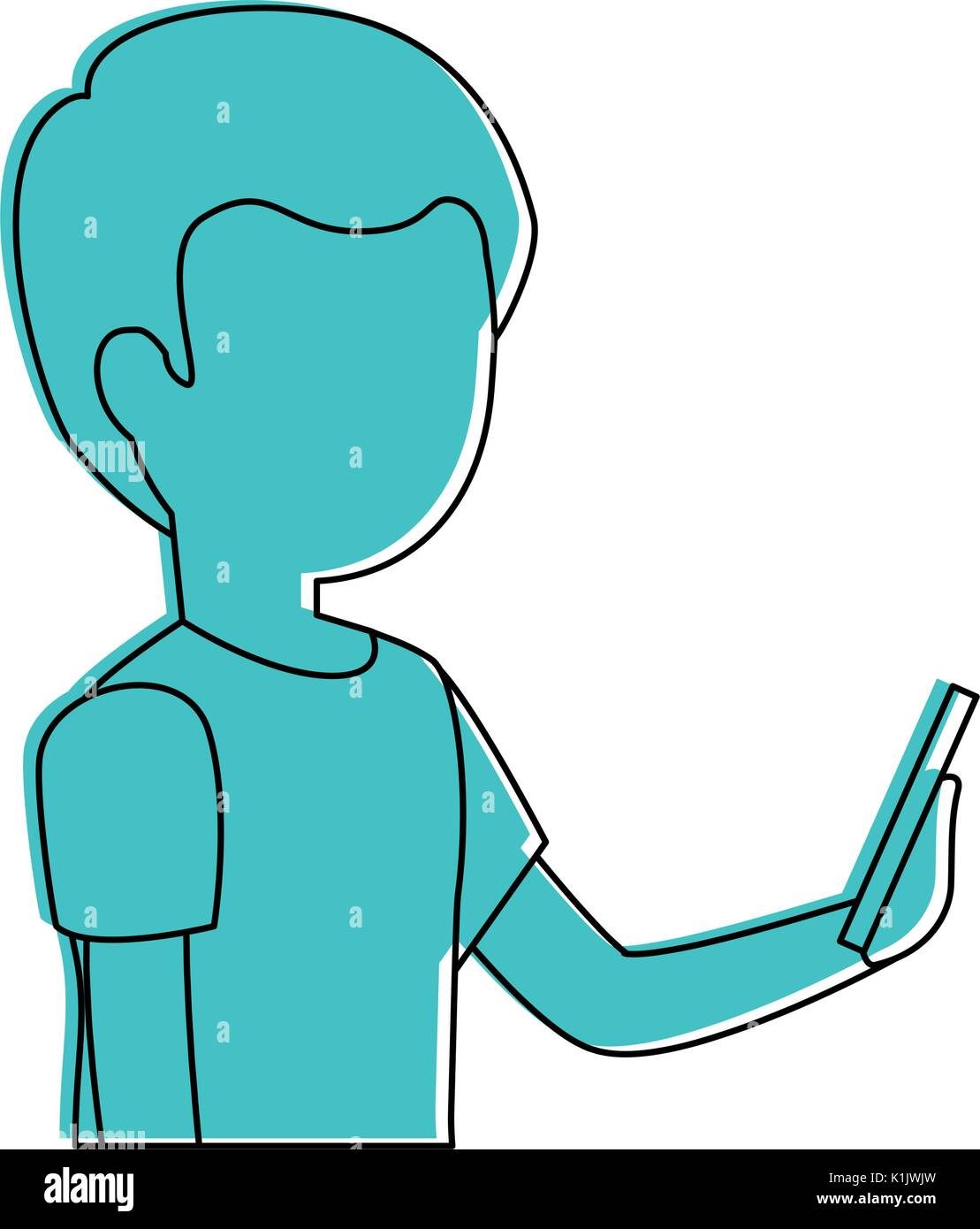 Man with smartphone icon vector illustration graphic design Stock ...