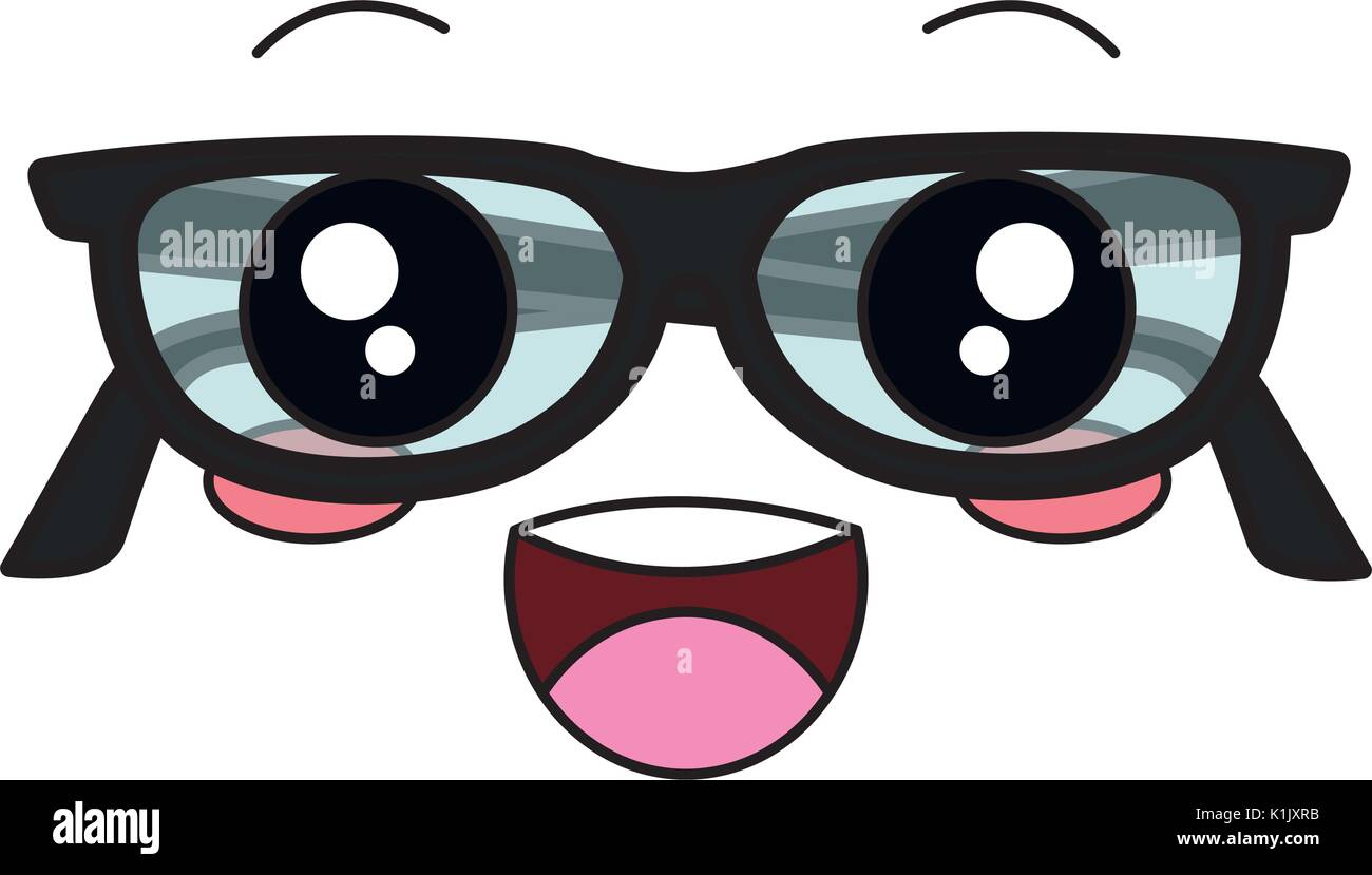 Nerd glasses isolated cute kawaii cartoon Vector Image