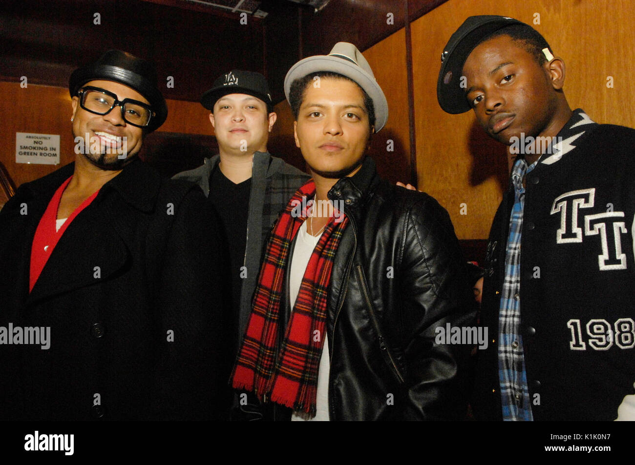 Bruno Mars backstage portrait ROCKDRIVE 2009 Hotel Cafe December 5,2009 Los Angeles,California. Stock Photo