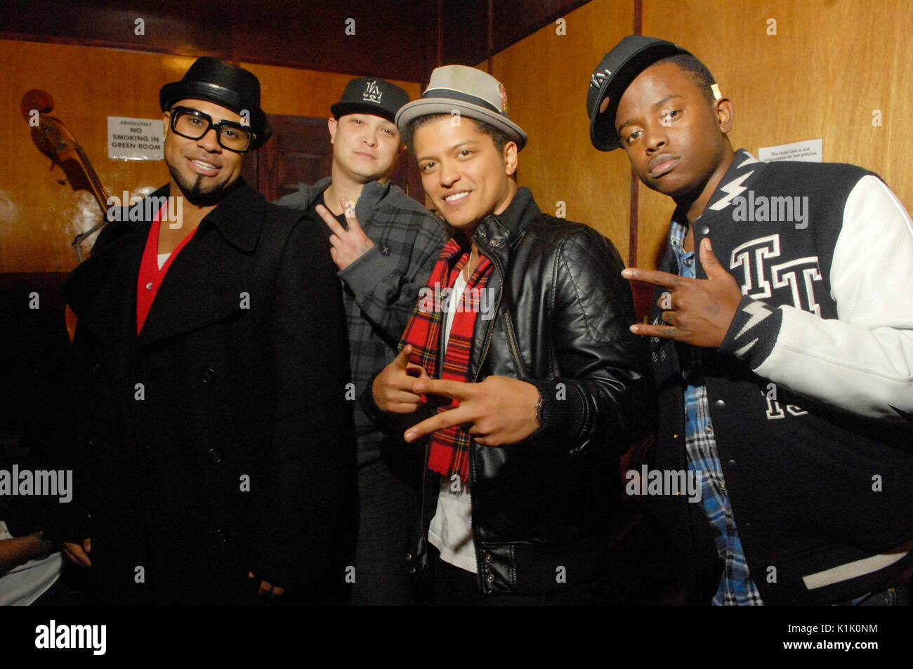 Bruno Mars backstage portrait ROCKDRIVE 2009 Hotel Cafe December 5,2009 Los Angeles,California. Stock Photo