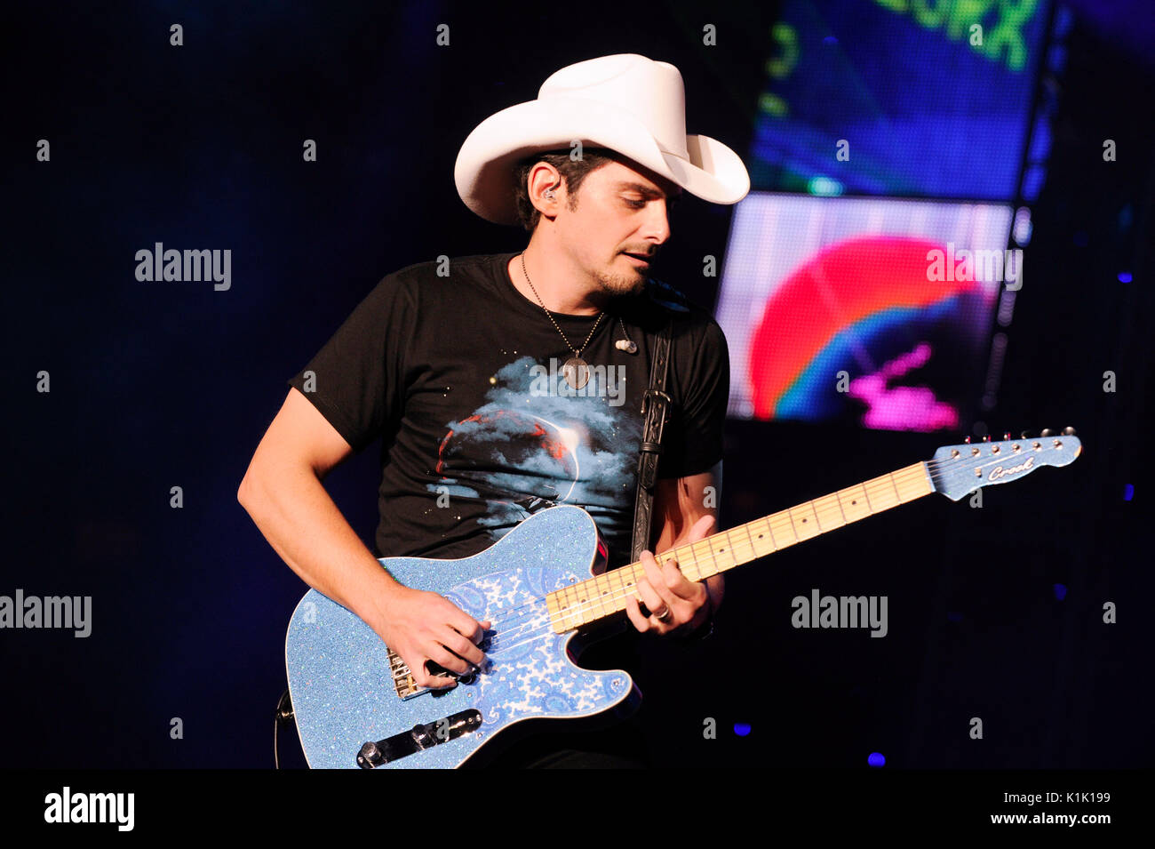 Country singer Brad Paisley performs Stagecoach,California's County Music Festival Day 3 April 29,2012 Indio,Ca. Stock Photo
