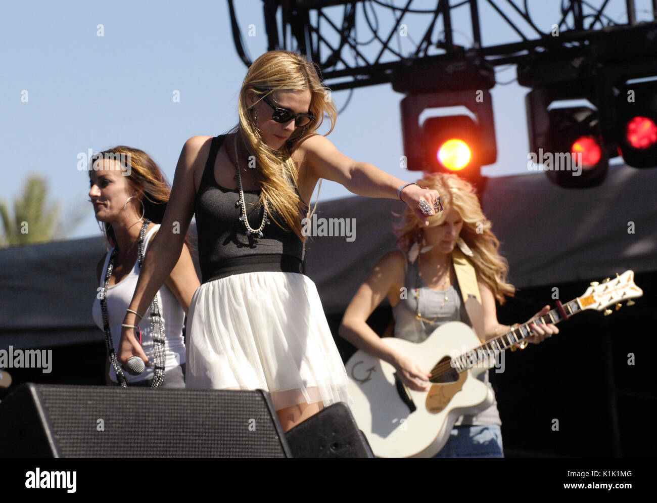 (L-R) Tayla Lynn,Caroline Cutbirth Jennifer Wayne Stealing Angels perform Stagecoach,California's County Music Festival Day 1 April 30,2011 Indio,Ca. Stock Photo