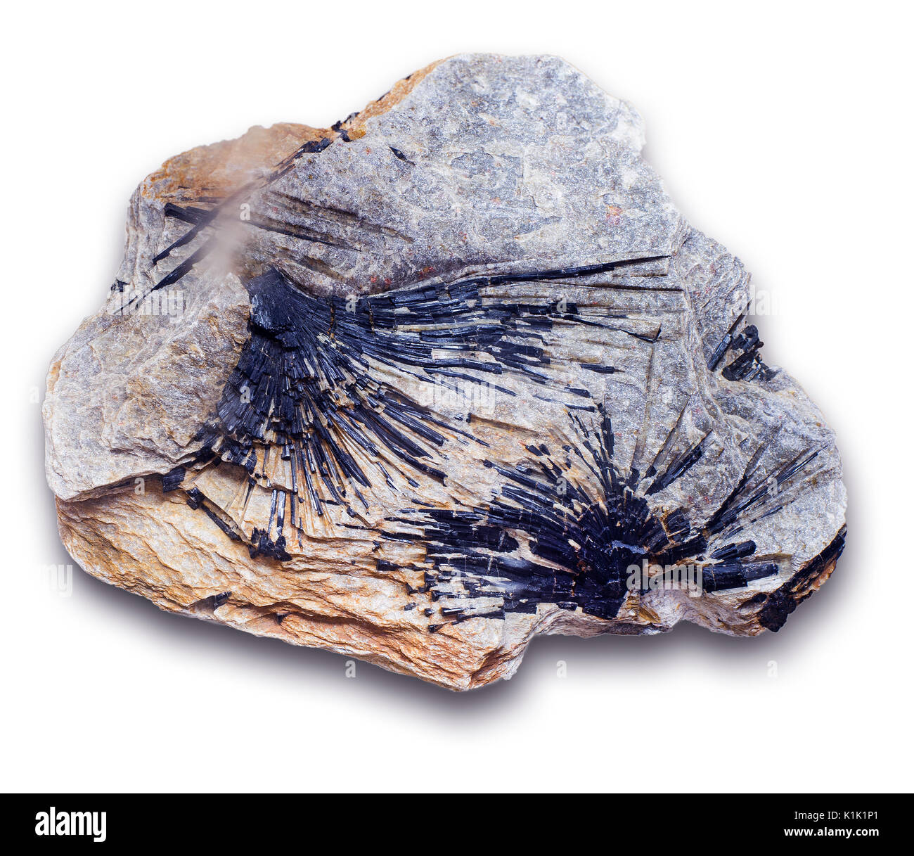 tourmaline (schorl) crystallization Stock Photo