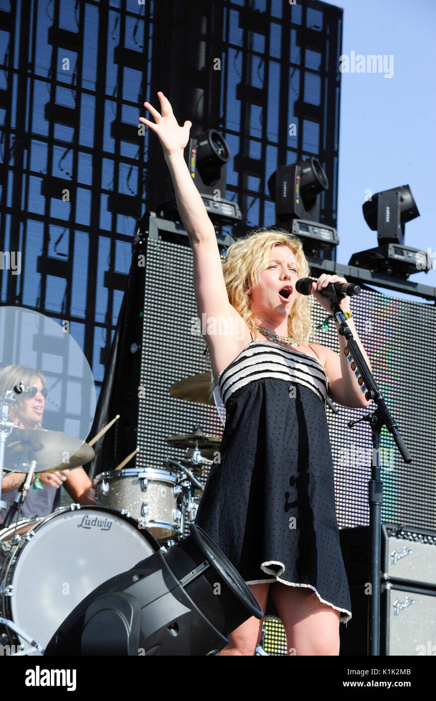 Kimberly Perry Band Perry performs Stagecoach,California's County Music Festival Day 3 April 29,2012 Indio,Ca. Stock Photo