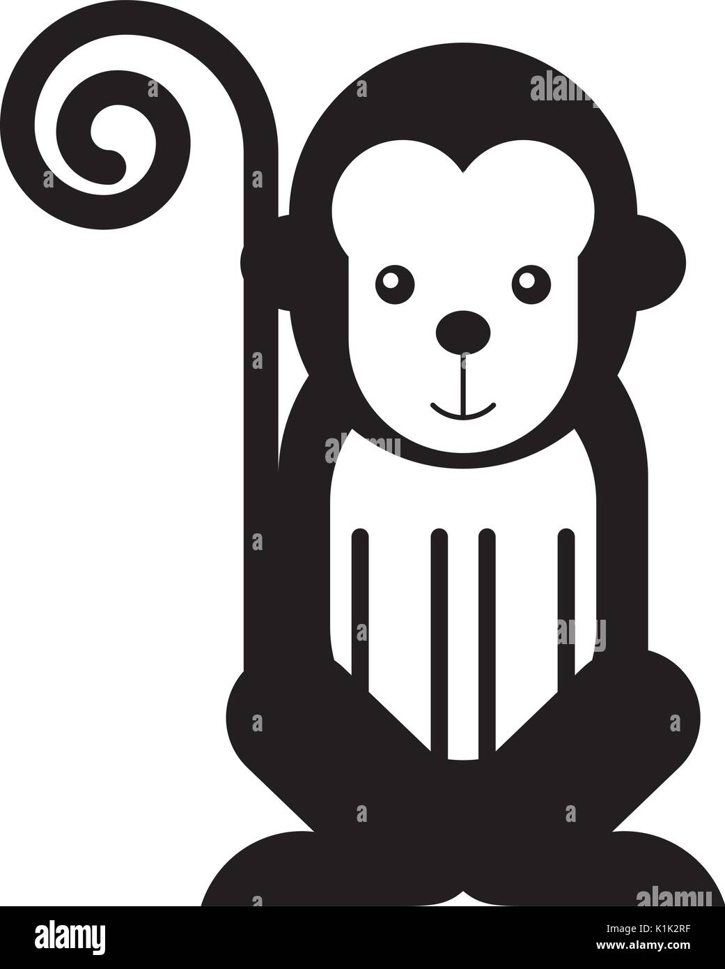 cute monkey wild icon Stock Vector Image & Art - Alamy