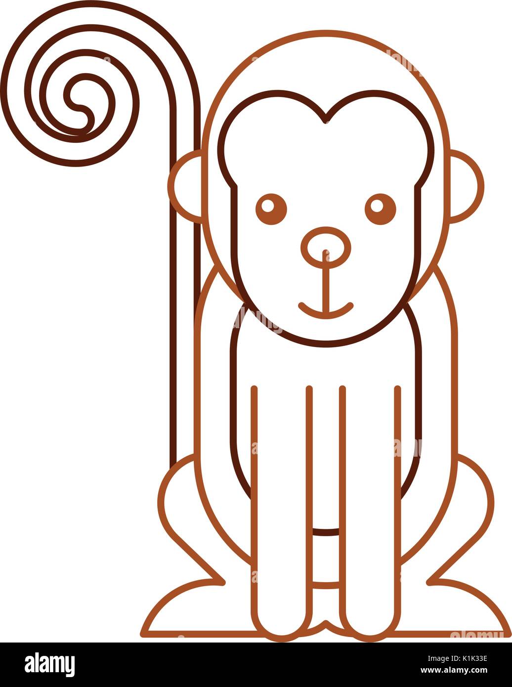 cute monkey wild icon Stock Vector Image & Art - Alamy