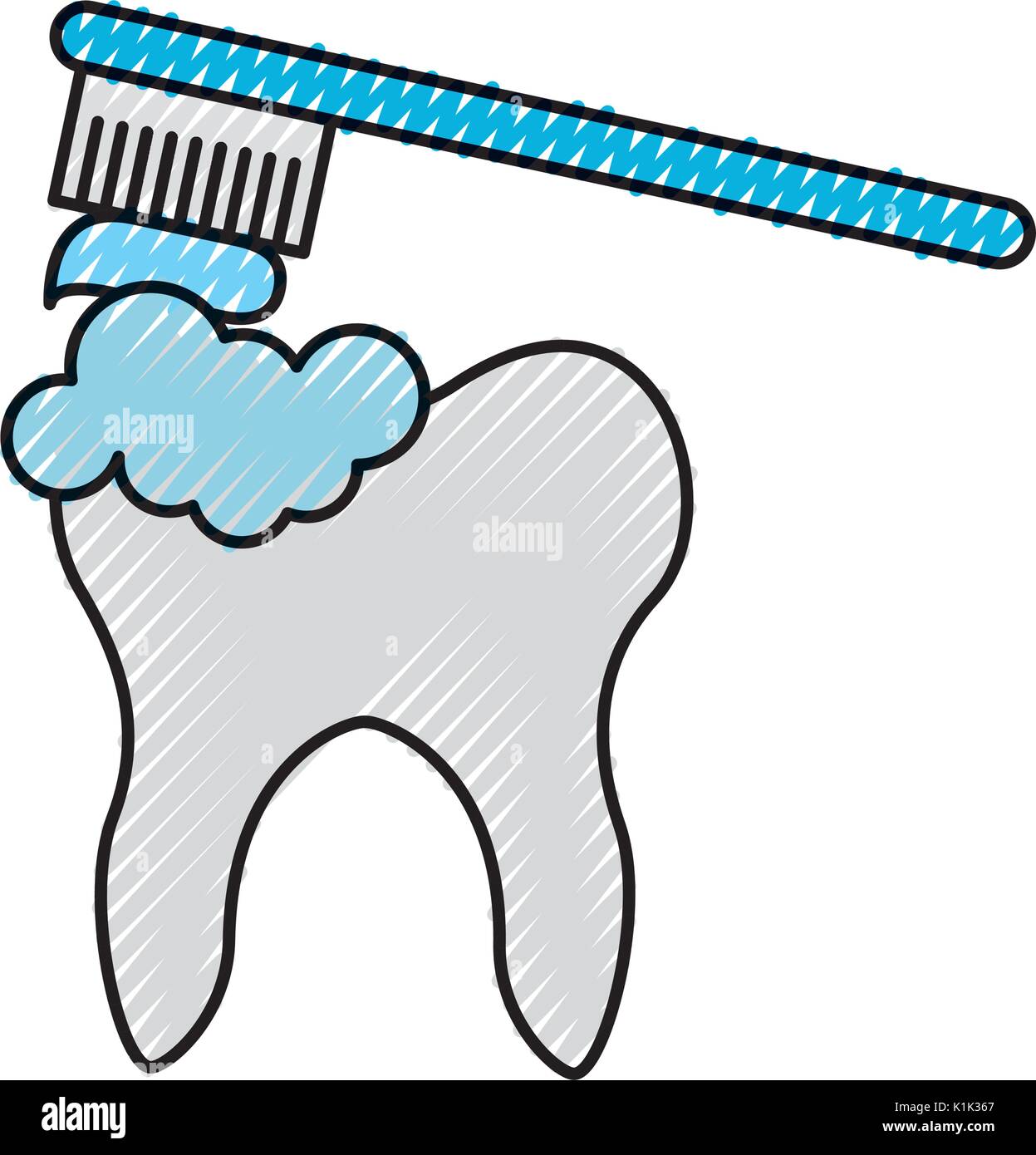 Human tooth with toothbrush Stock Vector Image & Art - Alamy