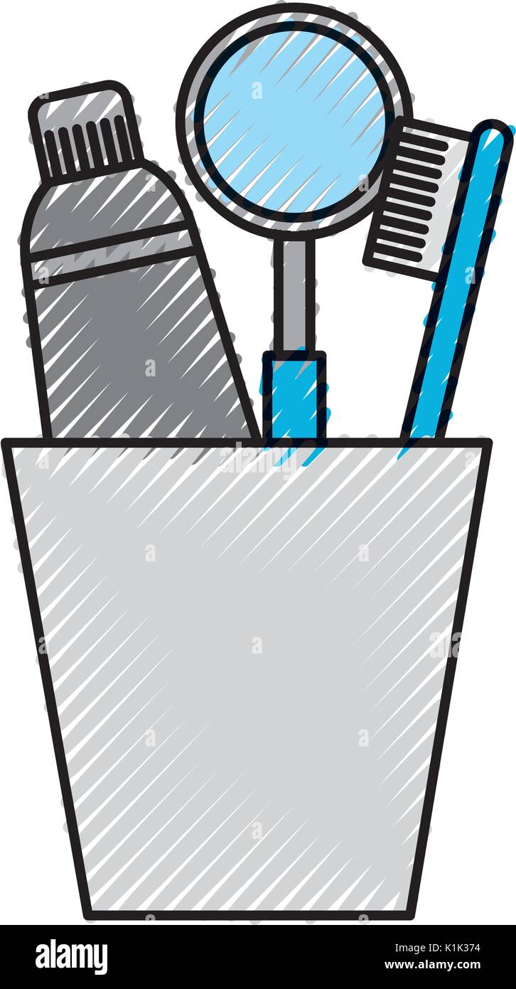 cup with toothbrush and toothpaste Stock Vector Image & Art Alamy