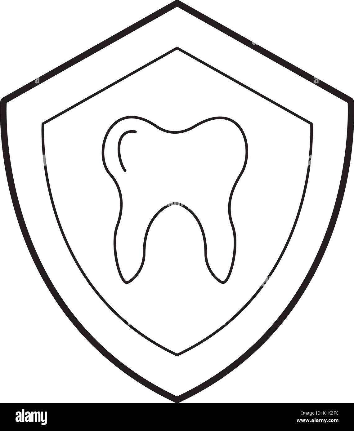 shield with human tooth isolated icon Stock Vector Image & Art - Alamy