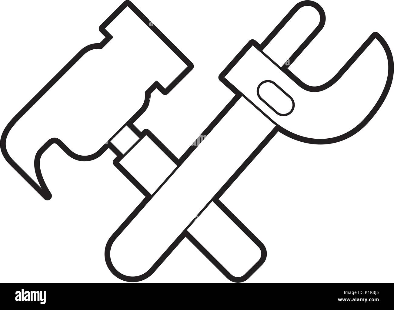 hammer and wrench tools Stock Vector Image & Art Alamy