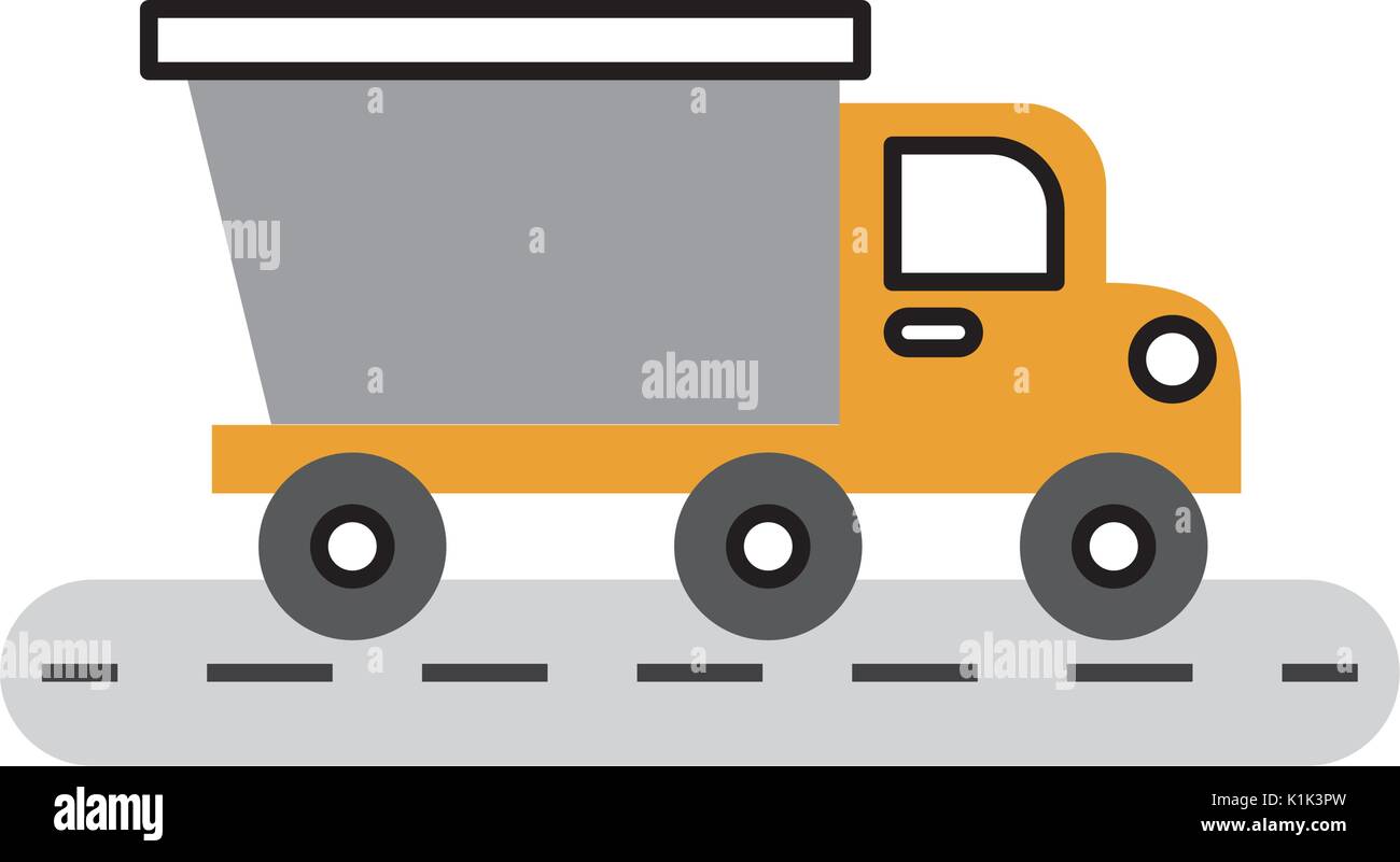 dump truck construction vehicle isolated icon Stock Vector Image & Art ...